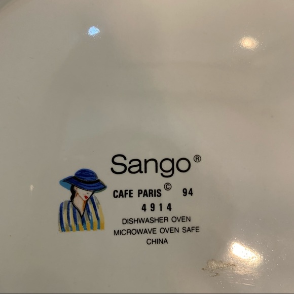 Sango Cafe Paris vintage 1994 ceramic dinner or serving plate. Size 11” - Picture 4 of 5